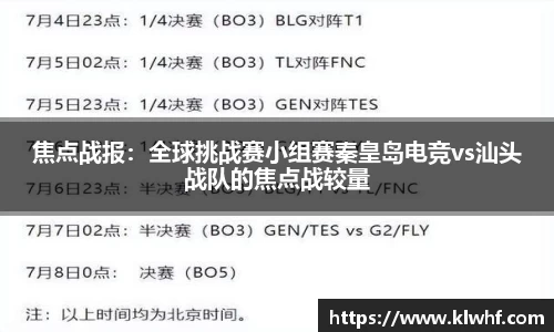 焦点战报：全球挑战赛小组赛秦皇岛电竞vs汕头战队的焦点战较量